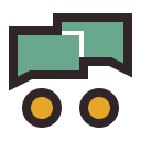 Cartoon icon of two speech bubbles