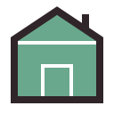 Cartoon icon of house