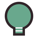 Cartoon icon of lightbulb
