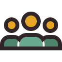 Cartoon icon of three people