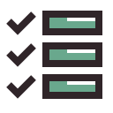 Cartoon checklist with checkmarks